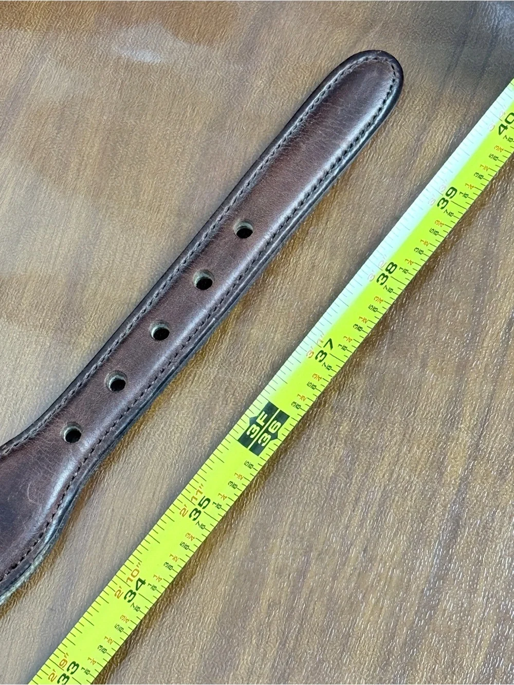 Vintage Torino Men’s Brown Leather & Tan Canvas Belt Jacobson’s 36 NWT